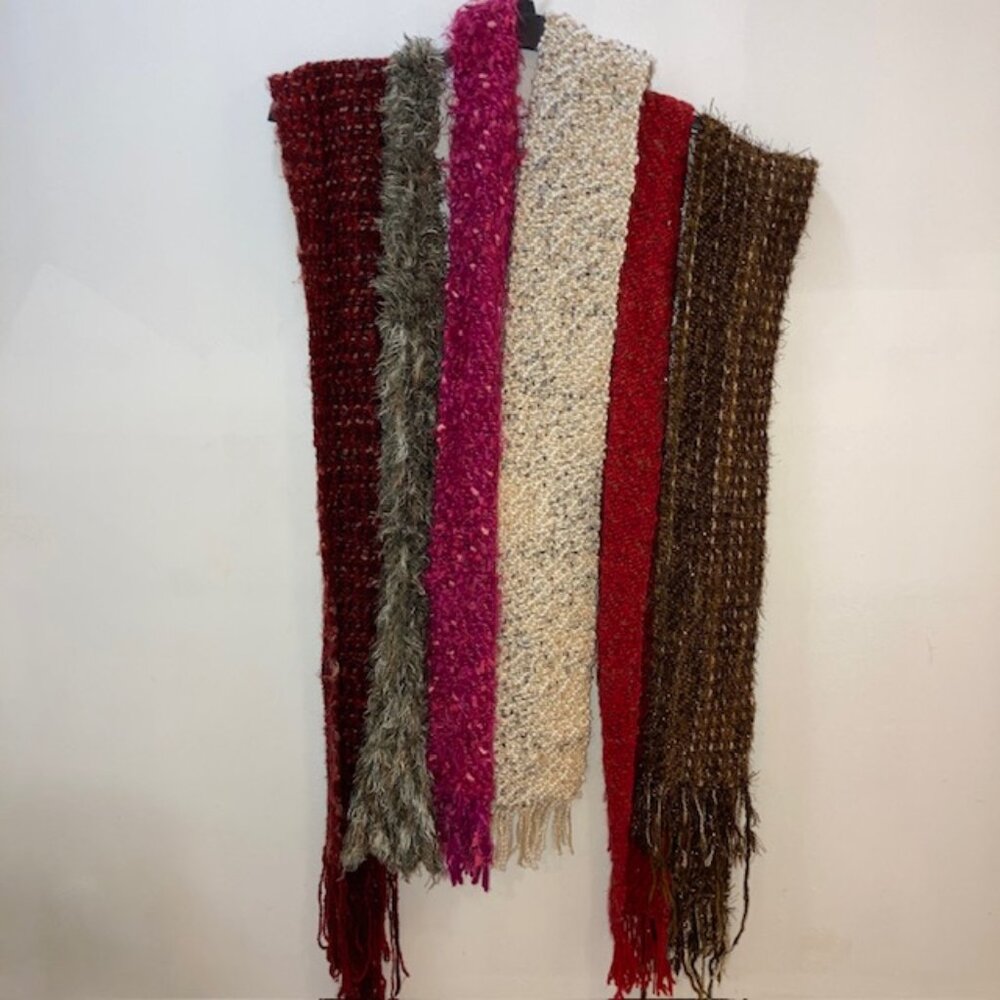 LONG SCARVES VARIOUS DESIGN AND COLORS LOT OF 6